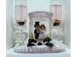 This is a beautiful wedding gel candle with Bride and Groom